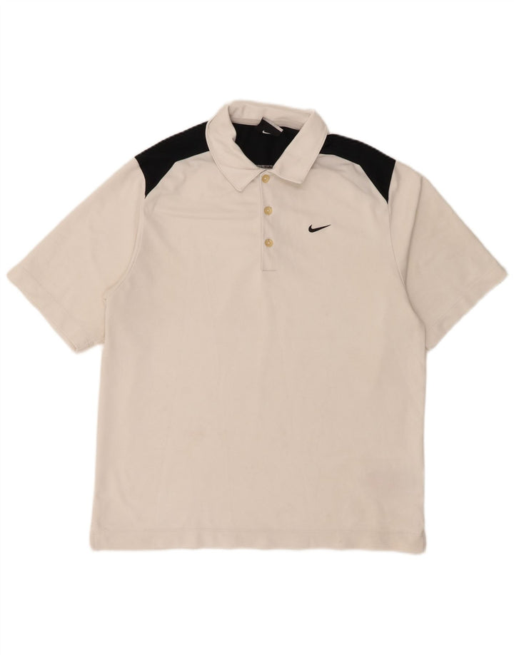 Ανδρικό μπλουζάκι πόλο Nike UK 38/41 σε μεσαίο λευκό χρώμα πολυεστέρας