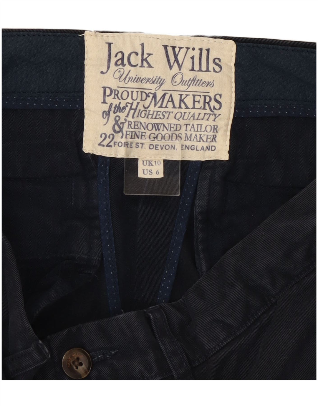 Jack Wills Γυναικείο Hot Παντελόνι UK 10 Small W32 Navy Blue