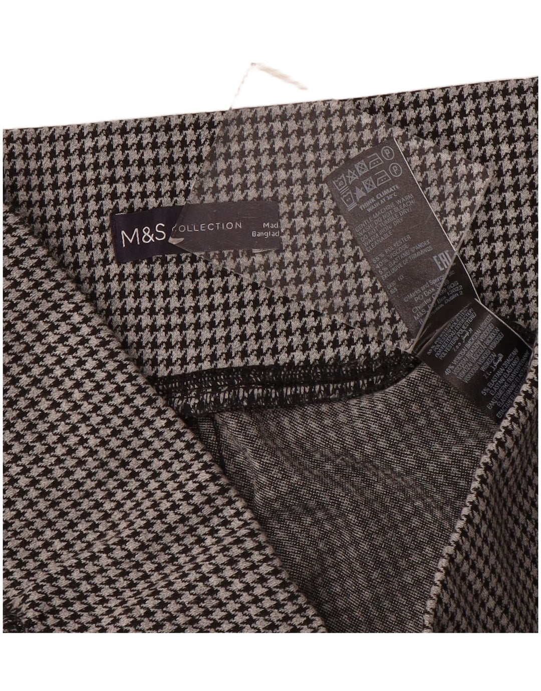 Marks & Spencer Γυναικεία κολάν UK 14 Large Grey Houndstooth Polyester