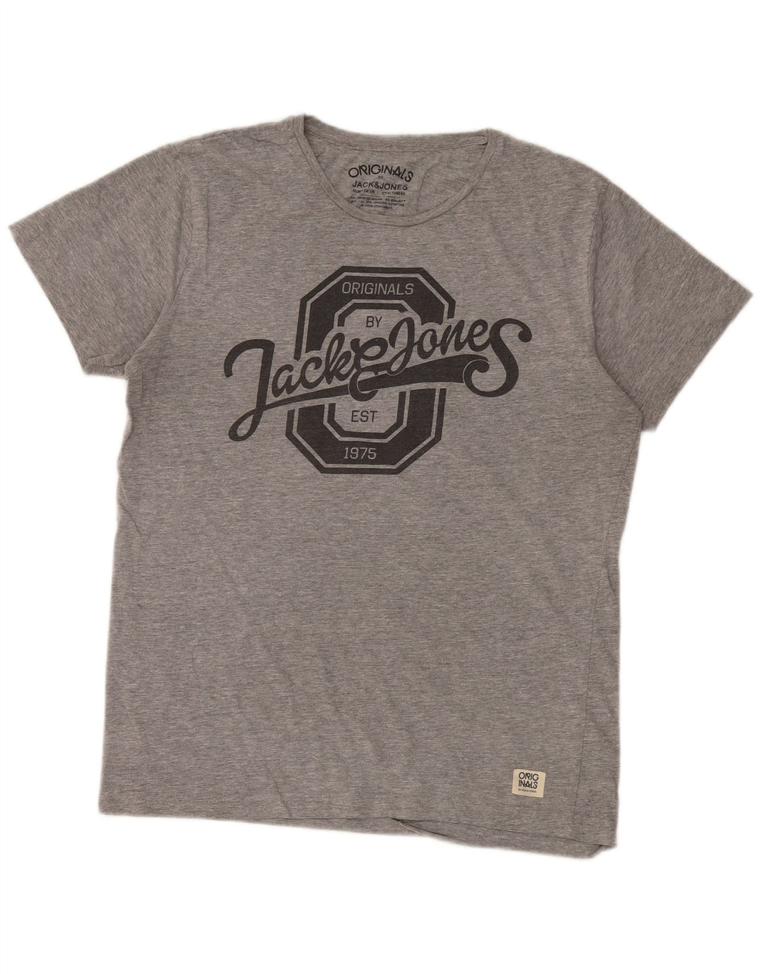 Ανδρικό γραφικό μπλουζάκι Jack & Jones, Βαμβακερό, μεσαίο γκρι