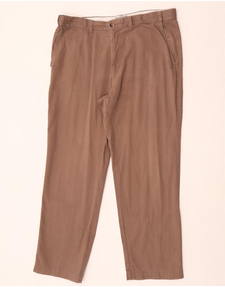 Marks & Spencer Ανδρικό παντελόνι Chino με κανονική εφαρμογή W36 L29 Καφέ βαμβακερό