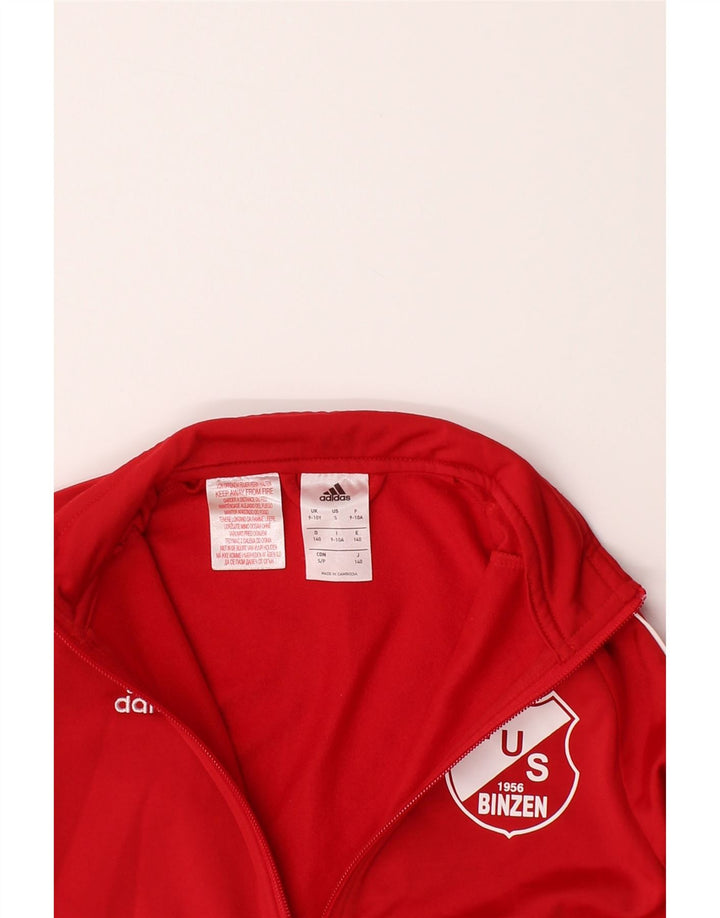 ADIDAS Boys Graphic Tracksuit Top Jacket 9-10 Years Red Polyester Vintage Adidas and Second-Hand Adidas from Messina Hembry 