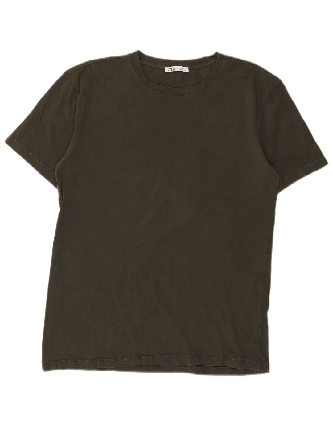 Ανδρικό T-Shirt Zara Τοπ μεσαίο καφέ βαμβακερό