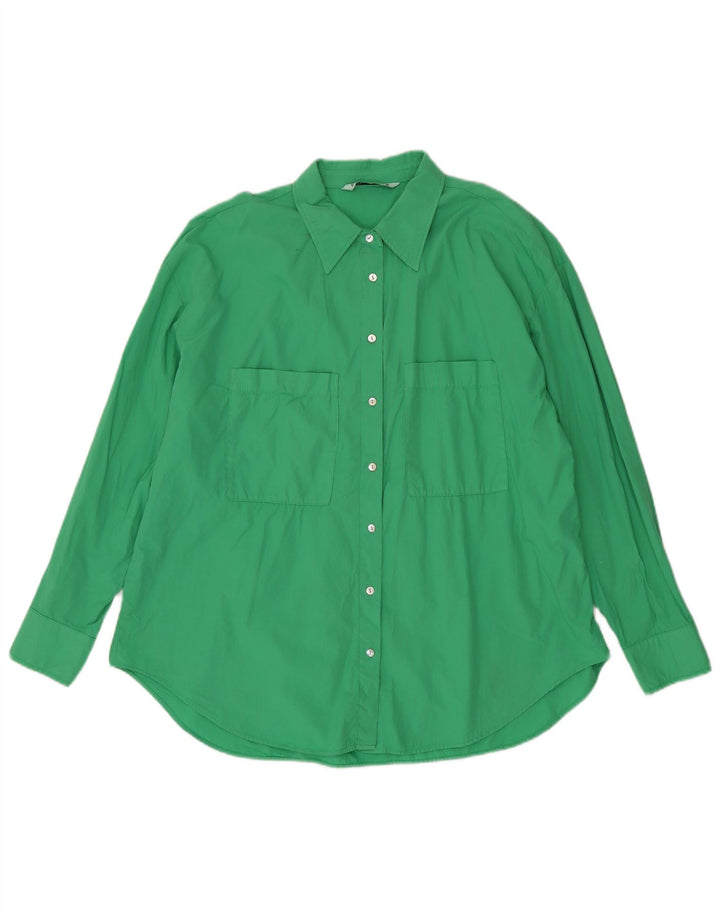 ZARA Γυναικείο πουκάμισο Oversized UK 16 Μεγάλο πράσινο βαμβακερό