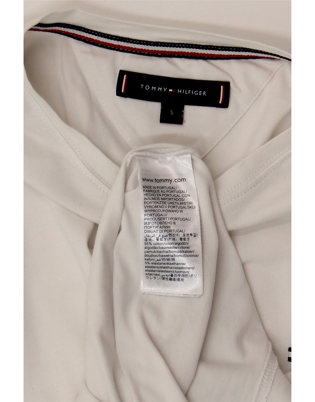 TOMMY HILFIGER Ανδρικό T-Shirt Top Μικρό λευκό βαμβακερό