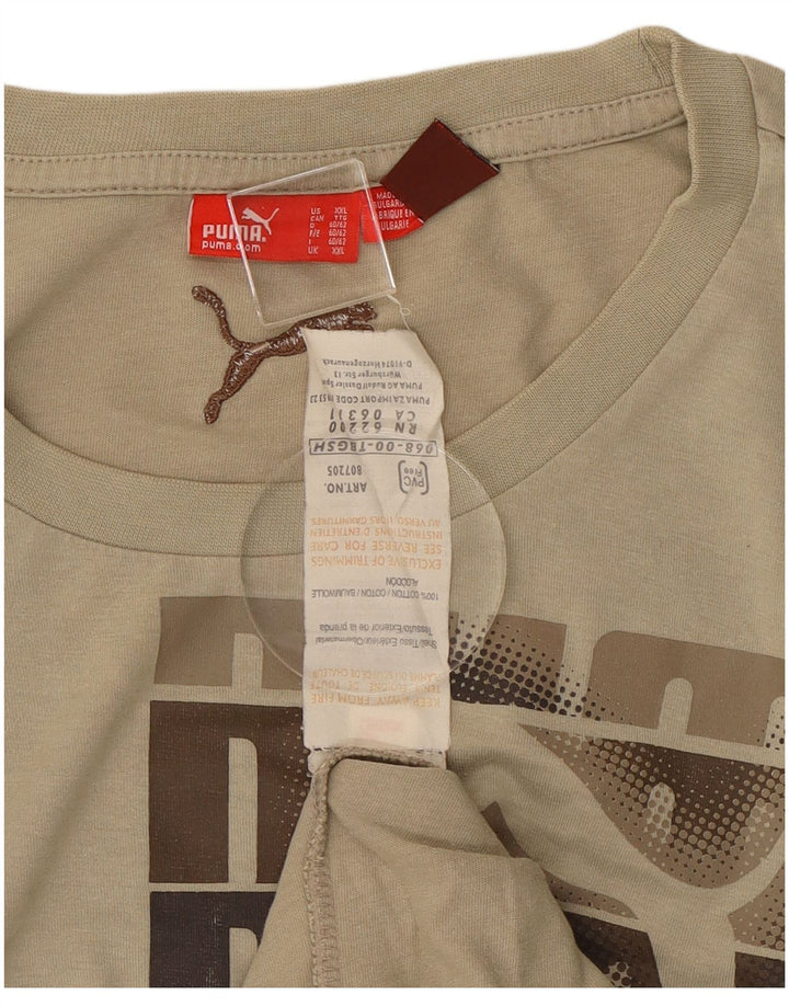 Puma Ανδρικό γραφικό τοπ μακρυμάνικο 2XL μπεζ βαμβακερό