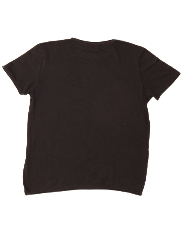 Ανδρικό T-Shirt Zara Τοπ μεγάλο μαύρο βαμβακερό