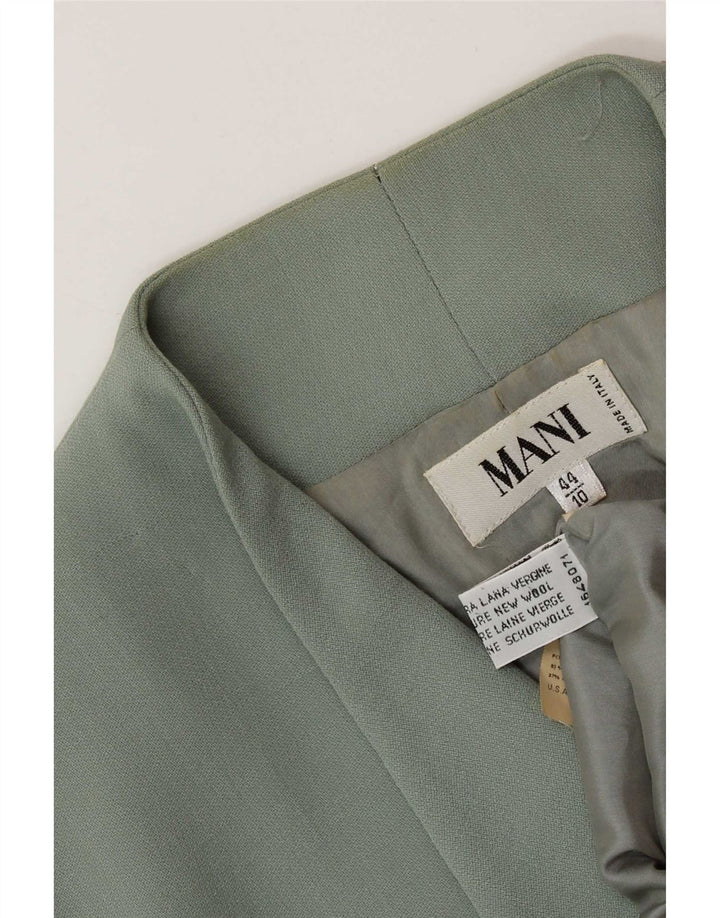 MANI Γυναικείο Μπουφάν Blazer με 2 Κουμπιά IT 44 Μέτριο Πράσινο Παρθένο Μαλλί