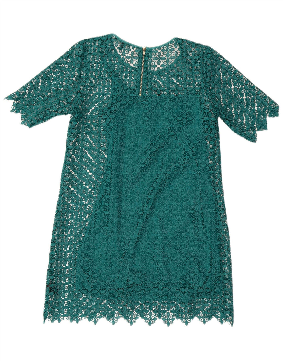 Επόμενο Γυναικείο φόρεμα Petites Lace Shift UK 12 Medium Green Geometric Polyester