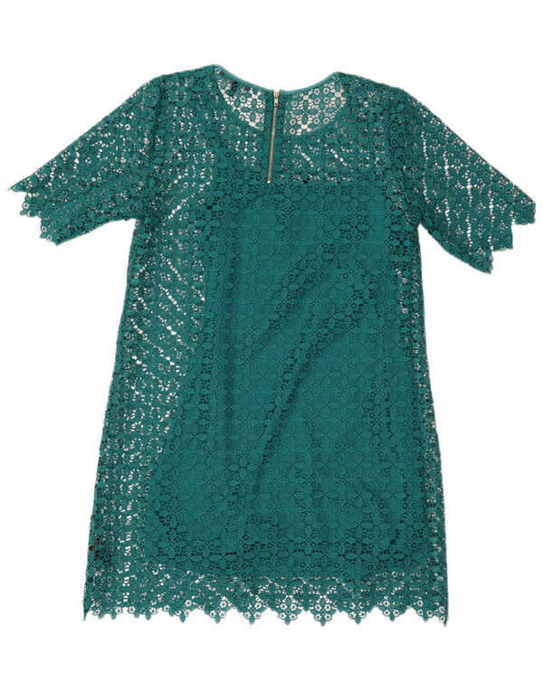 Επόμενο Γυναικείο φόρεμα Petites Lace Shift UK 12 Medium Green Geometric Polyester