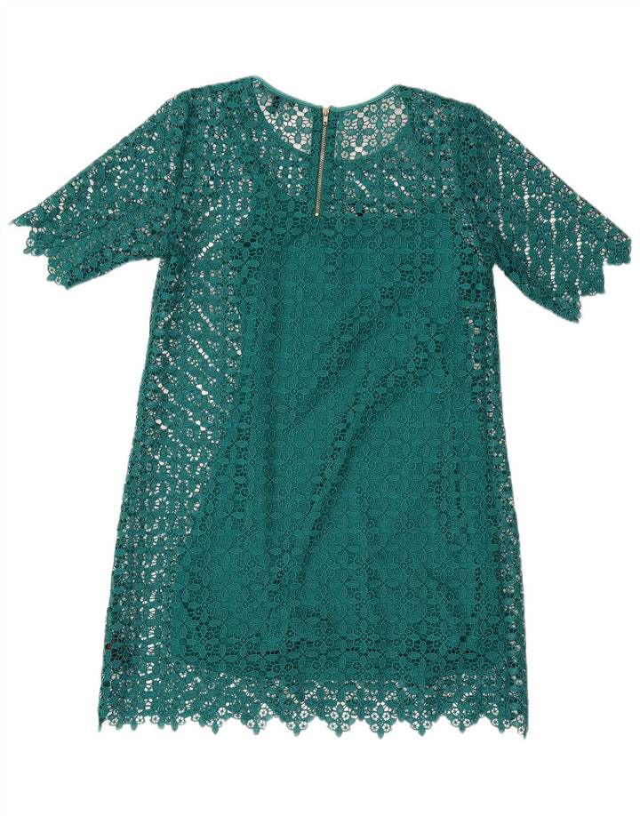 Επόμενο Γυναικείο φόρεμα Petites Lace Shift UK 12 Medium Green Geometric Polyester