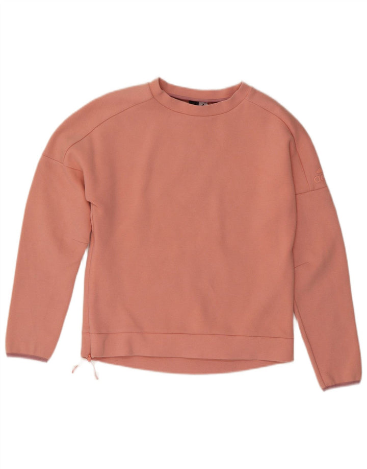 ADIDAS Γυναικεία φούτερ υπερμεγέθη Jumper UK 8/10 Μικρό ροζ βαμβακερό