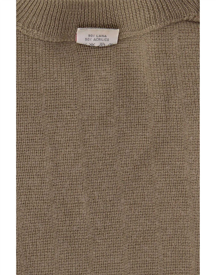 Ανδρικό πουλόβερ Bernardini Crew Neck Jumper XL Χακί γεωμετρικό μαλλί