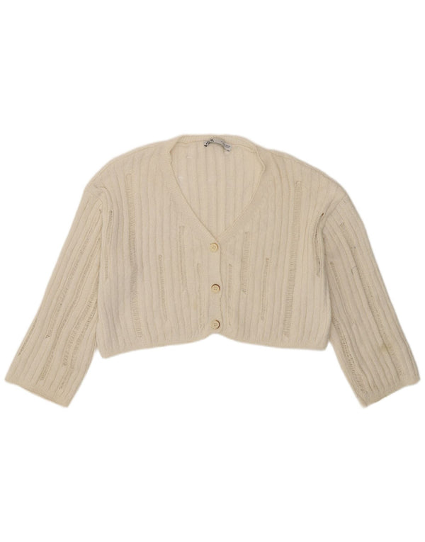 Zara Γυναικείο υπερμεγέθη Bolero Jumper UK 10 Small Off White