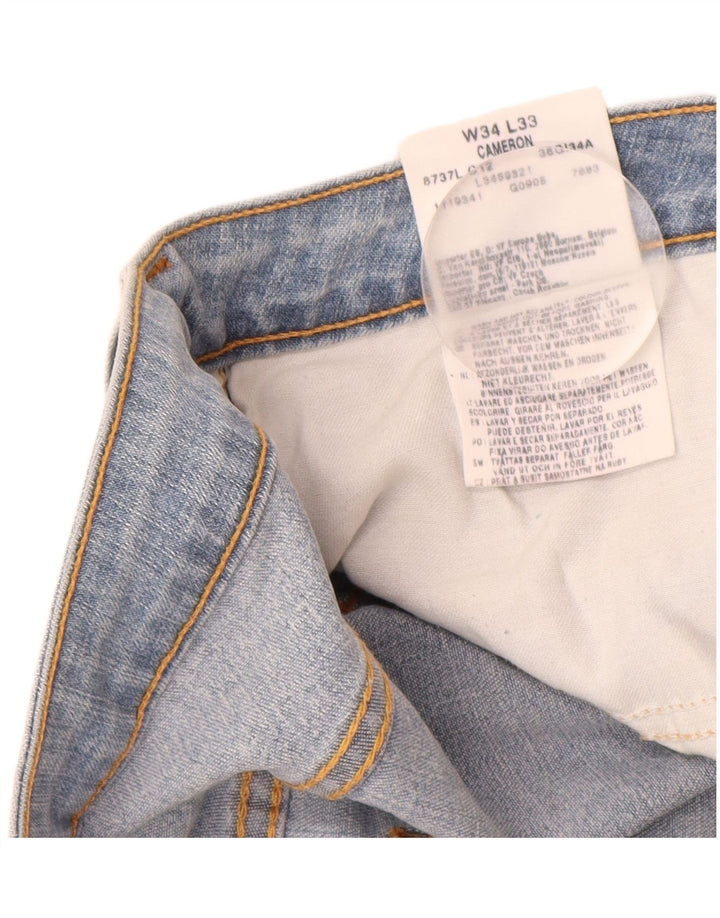 LEE Womens Cameron Bootcut Jeans W34 L33 Blue Cotton