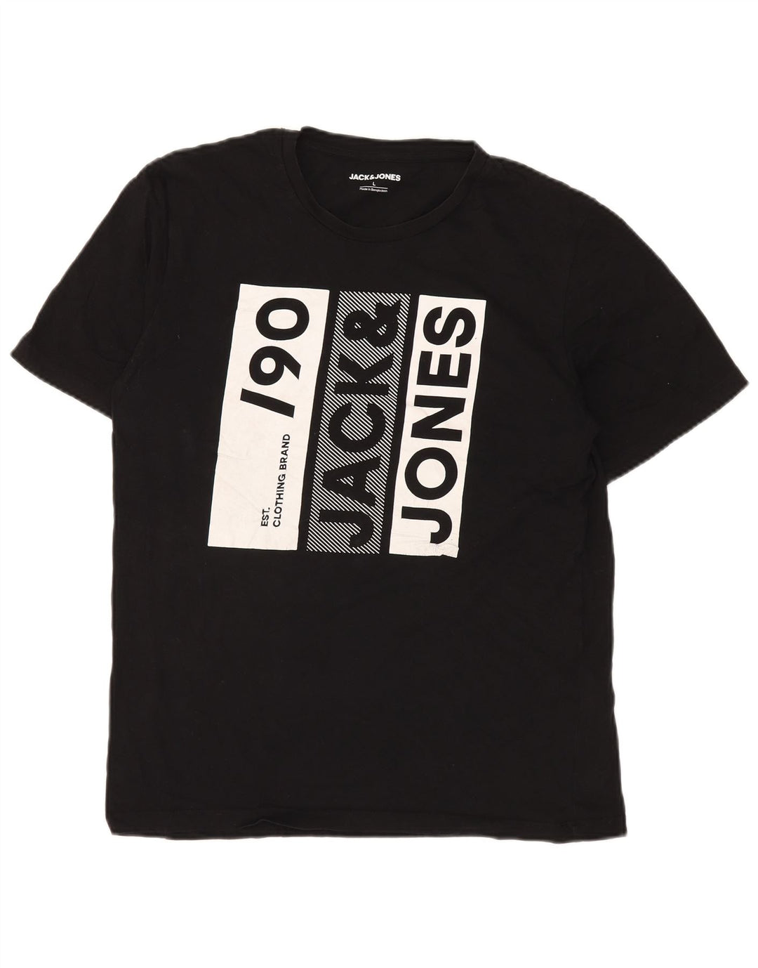 Jack & Jones Ανδρικό γραφικό μπλουζάκι Μπλούζα μεγάλο μαύρο βαμβακερό