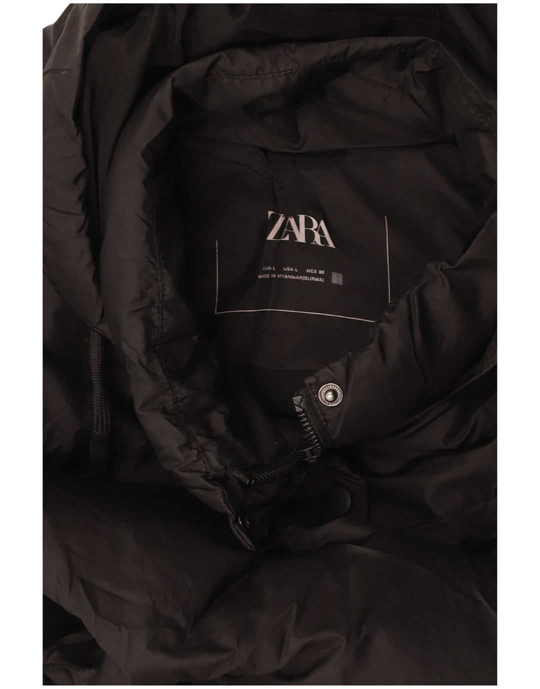 ZARA Γυναικεία κουκούλα με επένδυση Gilet UK 16 Large Black