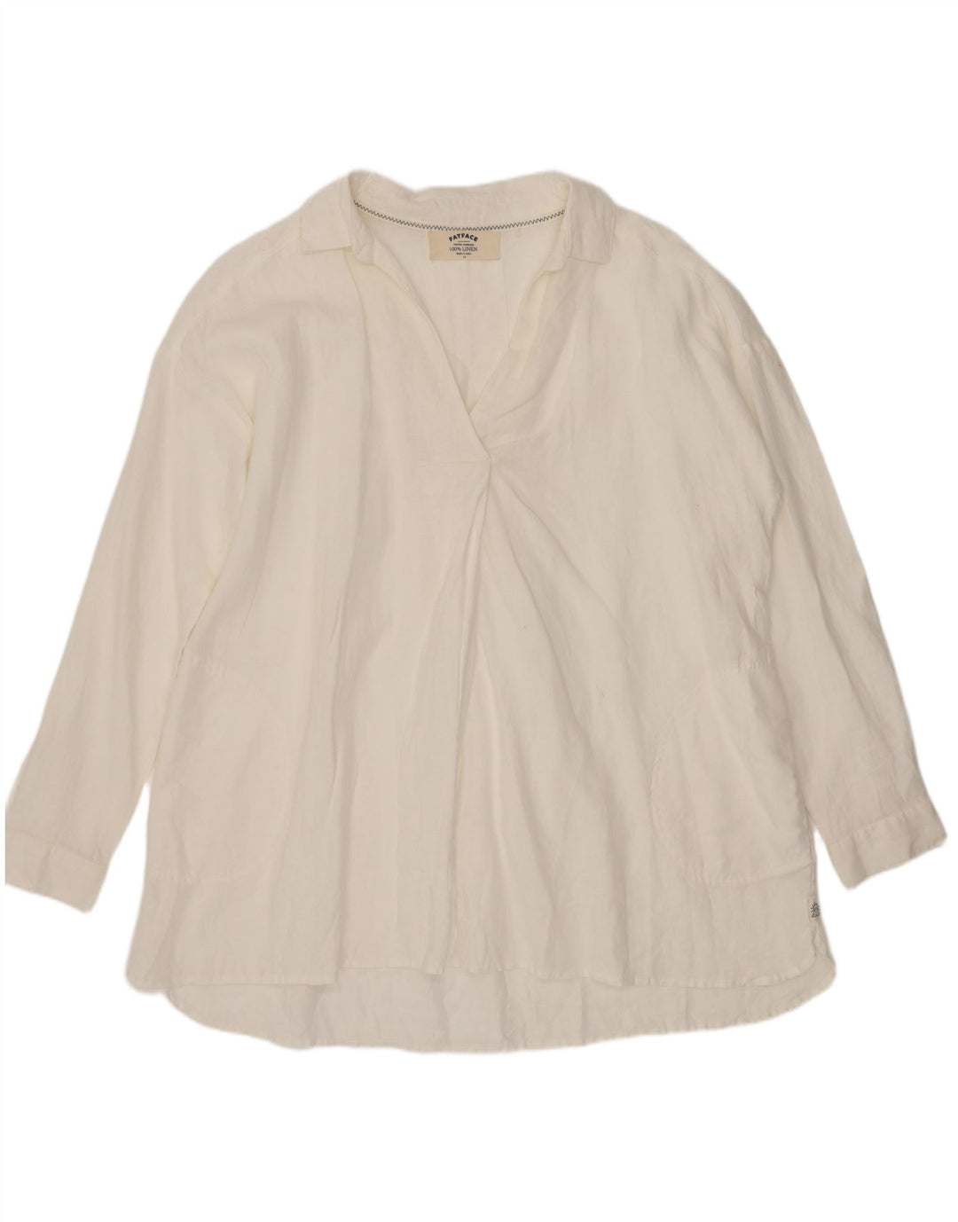 Fat Face Γυναικείο πουλόβερ πουκάμισο Loose Fit UK 14 Large White Len