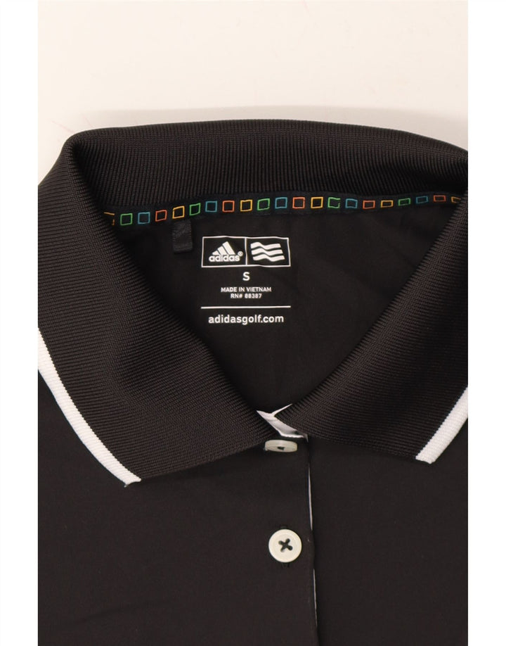 ADIDAS Womens Polo Shirt UK 10 Small Black Vintage Adidas and Second-Hand Adidas from Messina Hembry 