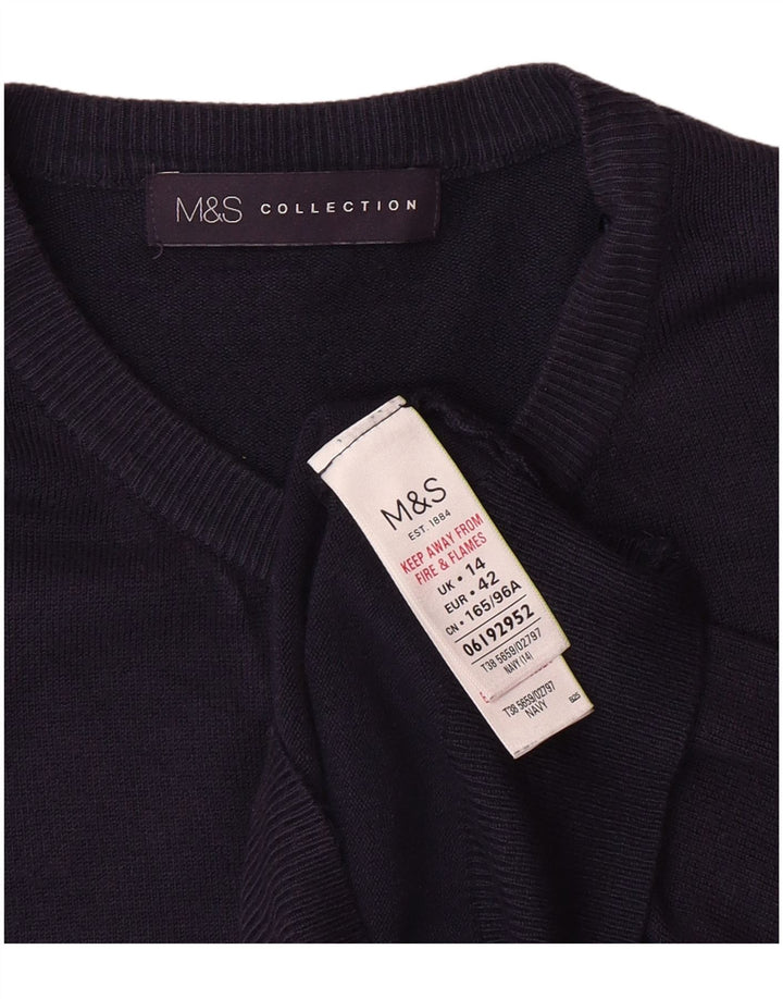 Marks & Spencer Γυναικεία ζακέτα πουλόβερ UK 14 Medium Navy Blue Classic