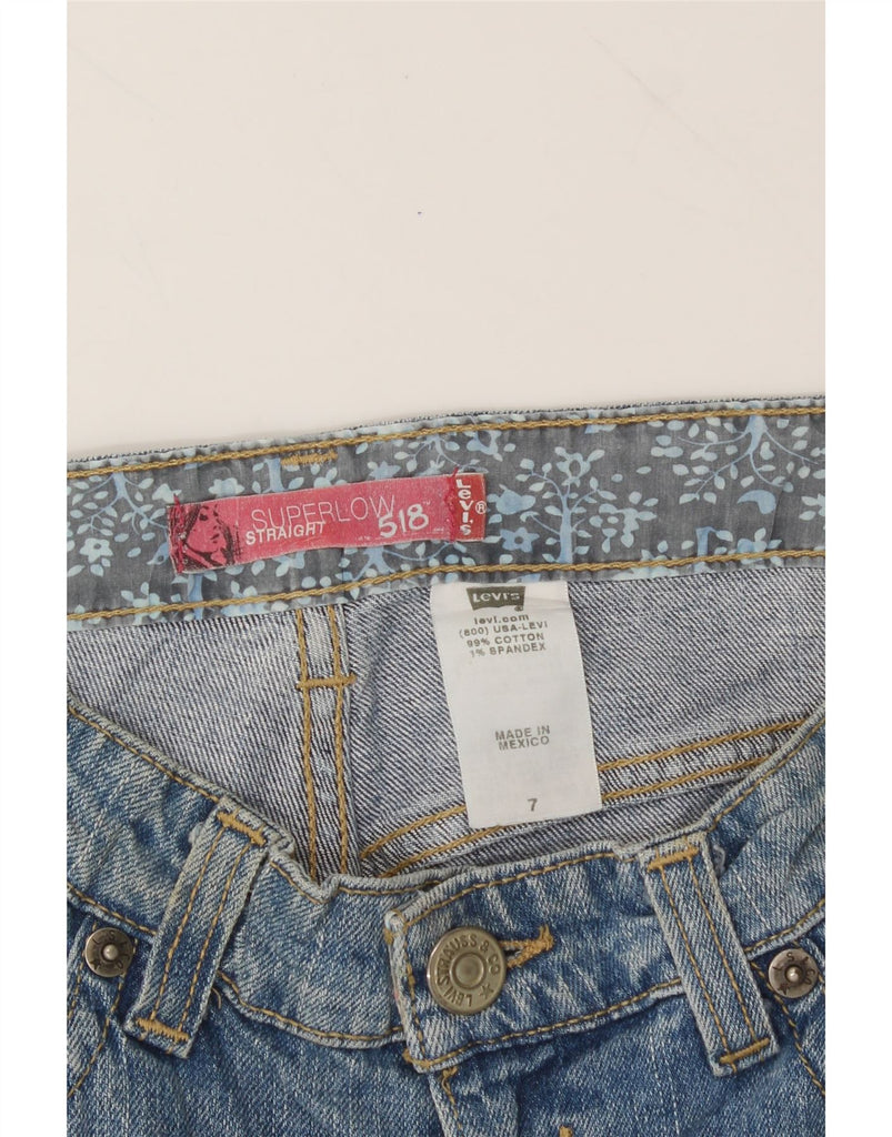 LEVI'S Womens 518 Super Low Straight Capri Jeans US 7 Medium W32 L16 Blue Vintage Levi's and Second-Hand Levi's from Messina Hembry 