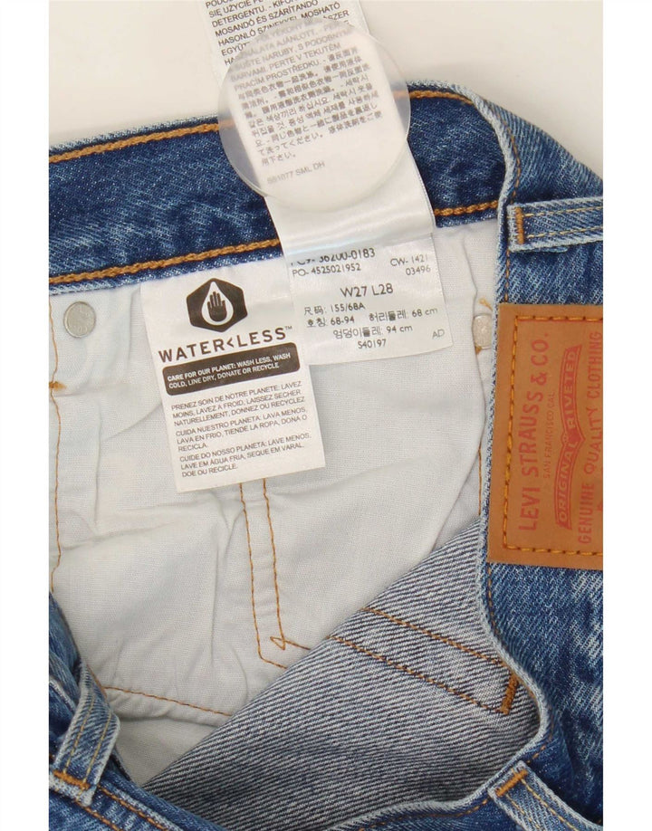 Levi's Womens 501 Straight Jeans W27 L29 Blue Cotton