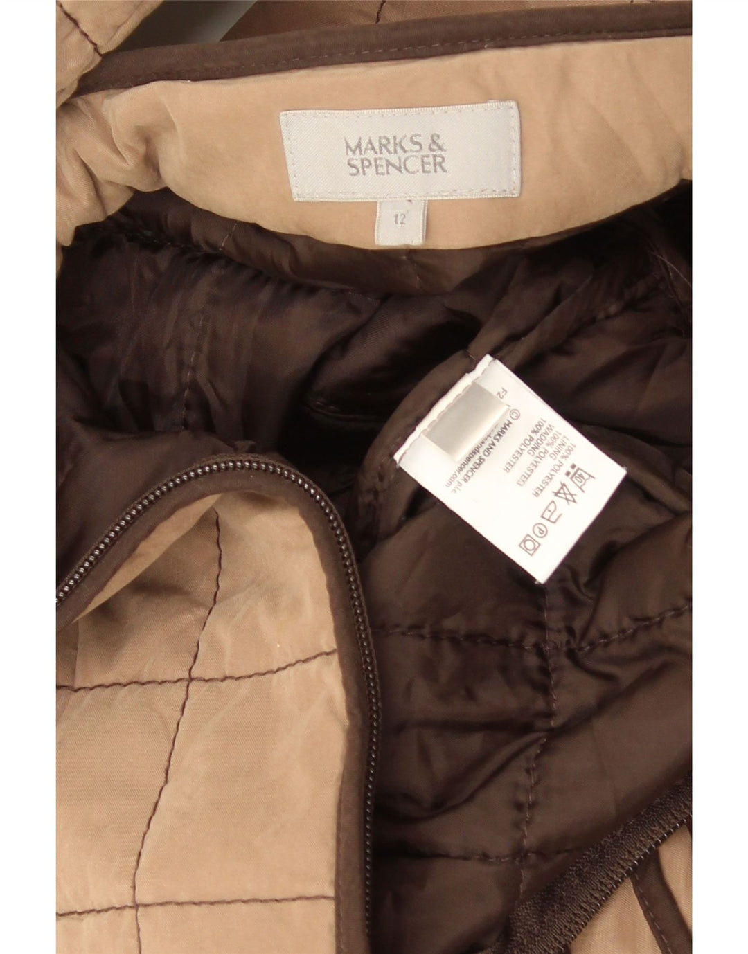 Marks & Spencer Γυναικείο μπουφάν με επένδυση UK 12 μεσαίου καφέ πολυεστέρας