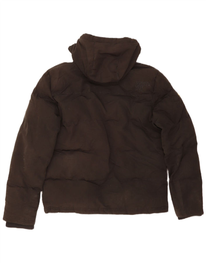 SUPERDRY Ανδρικό μπουφάν με κουκούλα UK 36 Μικρό μαύρο πολυεστέρα