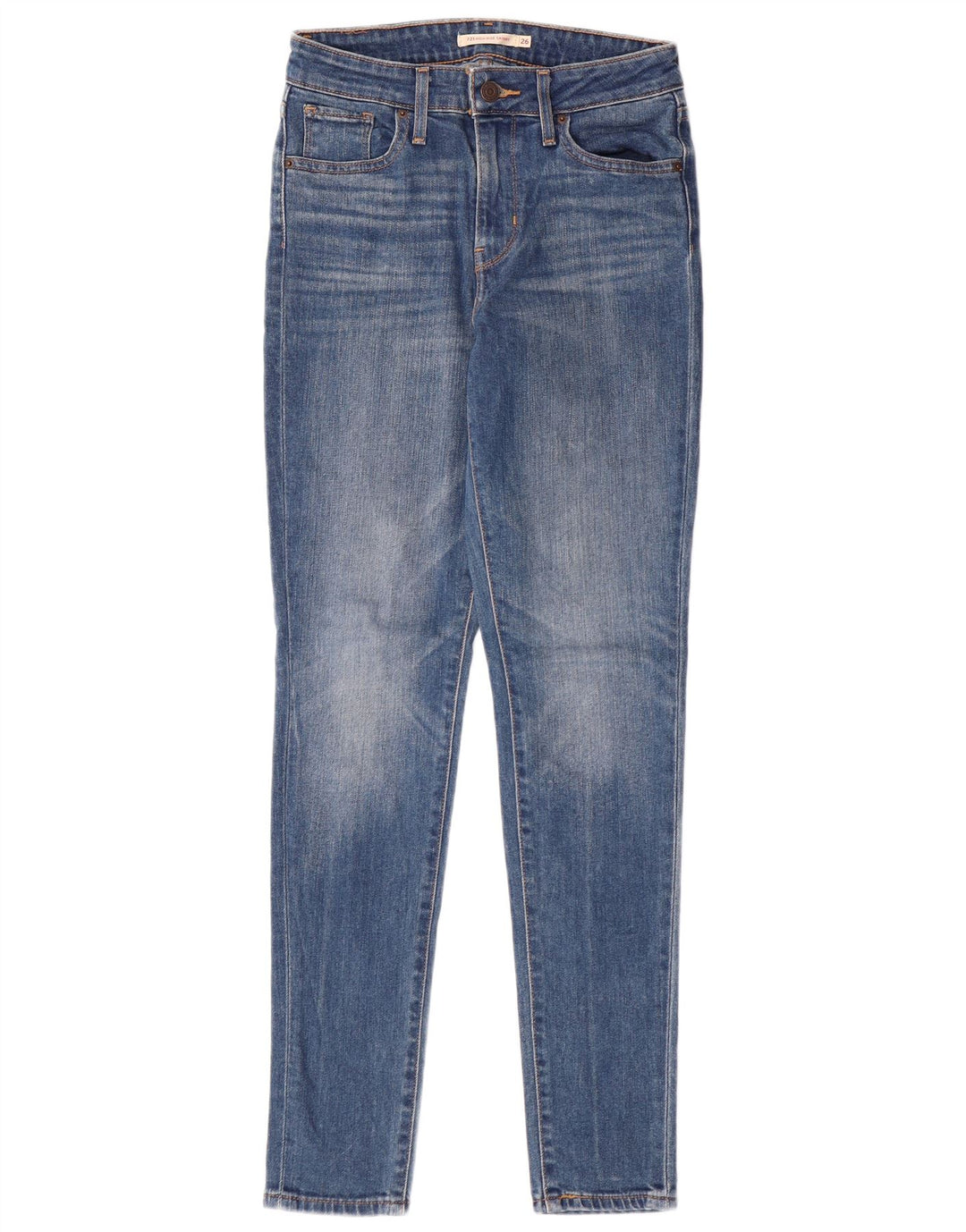 LEVI'S Γυναικείο 721 Ψηλό Skinny Jeans W26 L32 Μπλε βαμβακερό