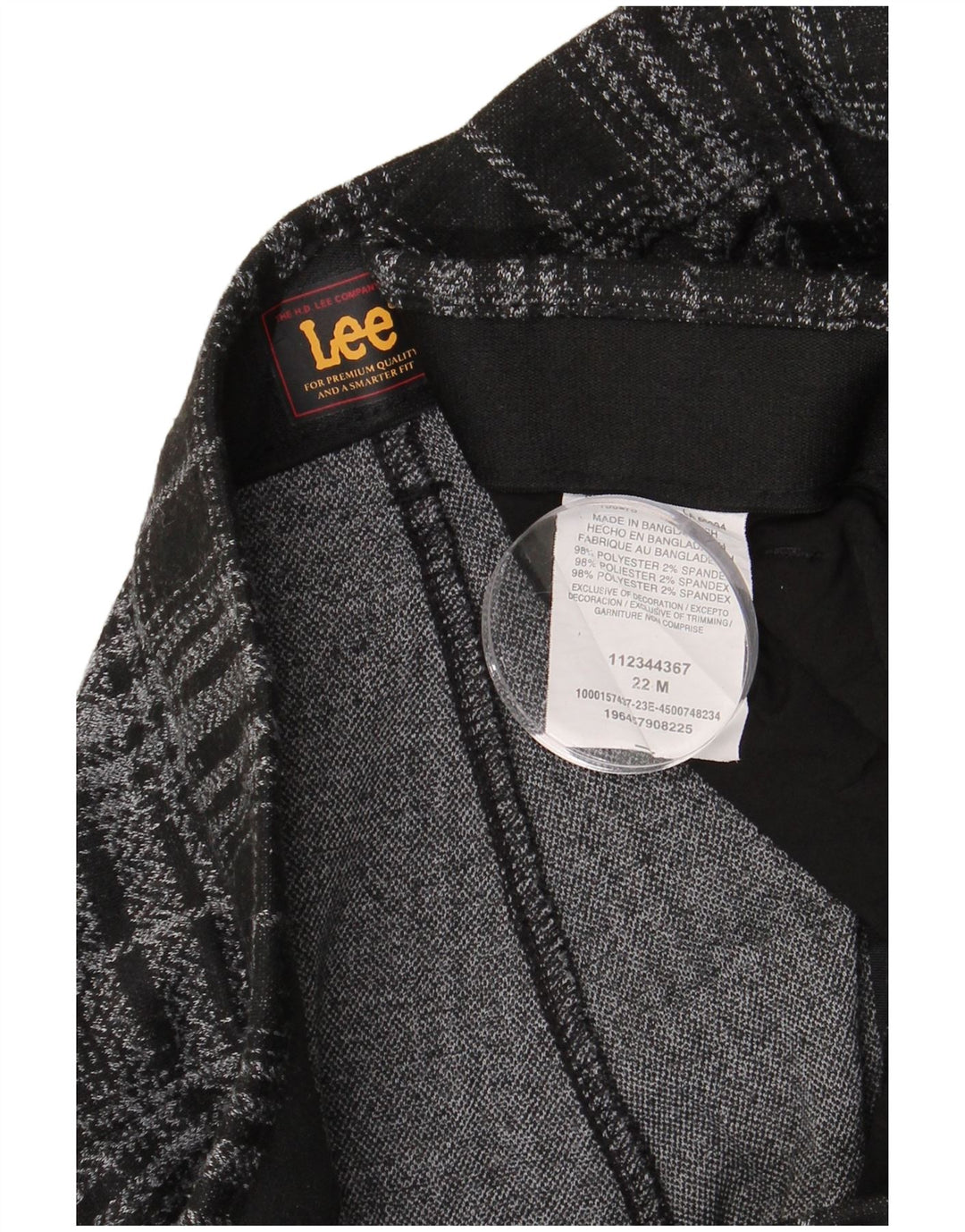 Γυναικείο ίσιο παντελόνι Chino LEE US 22 3XL W42 L30 Μαύρο Check Polyester