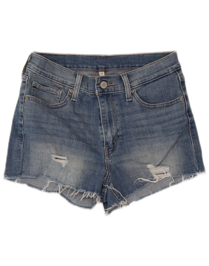 Γυναικείο τζιν σορτς Levi's Distressed W27 Μικρό μπλε βαμβακερό