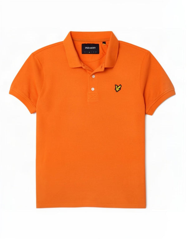 Ανδρικό πουκάμισο πόλο Lyle & Scott, μεσαίο πορτοκαλί βαμβακερό