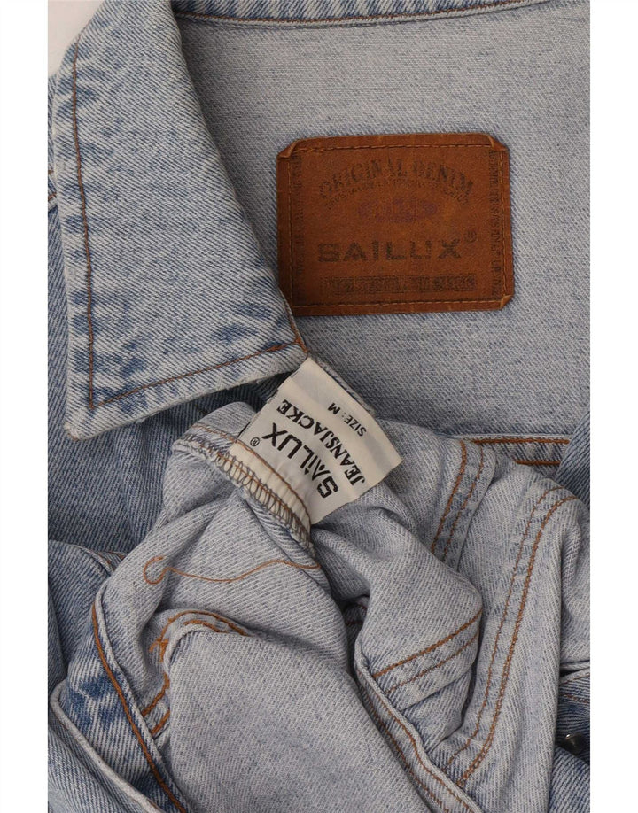 Vintage Γυναικείο Crop Τζιν Μπουφάν UK 14 Medium Blue Cotton