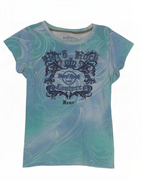 Hard Rock Cafe Γυναικείο T-Shirt γραφικό στη Ρώμη Top UK 8 Small πολύχρωμο