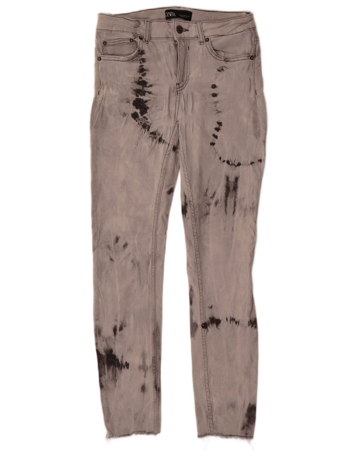 Zara Γυναικείο Slim Jeans EU 38 Small W28 L27 Grey Tie Dye