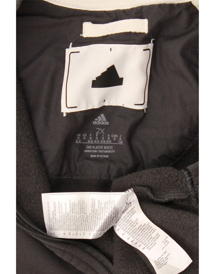 ADIDAS Γυναικεία φούτερ με φερμουάρ με λαιμόκοψη UK 24/26 2XL Γκρι