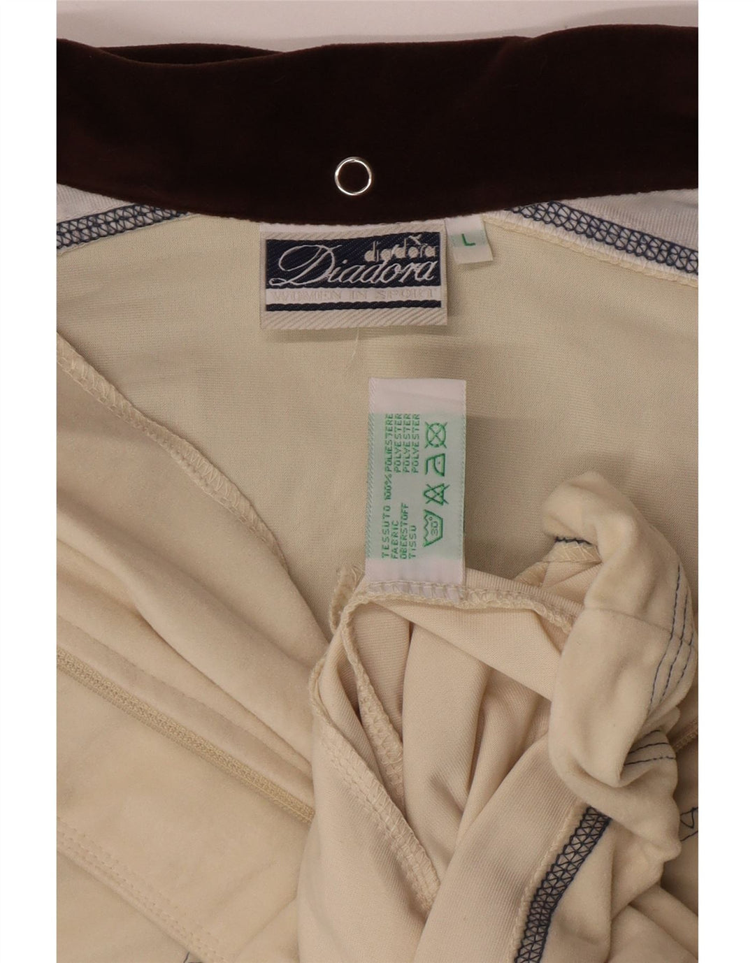 Diadora Γυναικεία αθλητική φόρμα με κουκούλα Top Jacket Μεγάλο μπεζ γεωμετρικό πολυεστέρα
