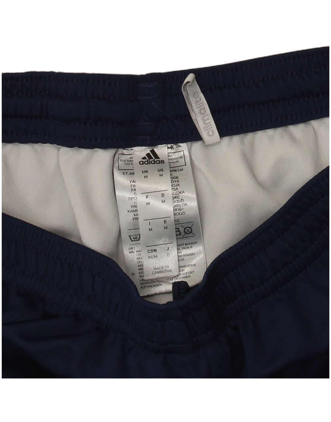 Ανδρικό αθλητικό σορτς Adidas Climalite από μεσαίο μπλε ναυτικό πολυεστέρα