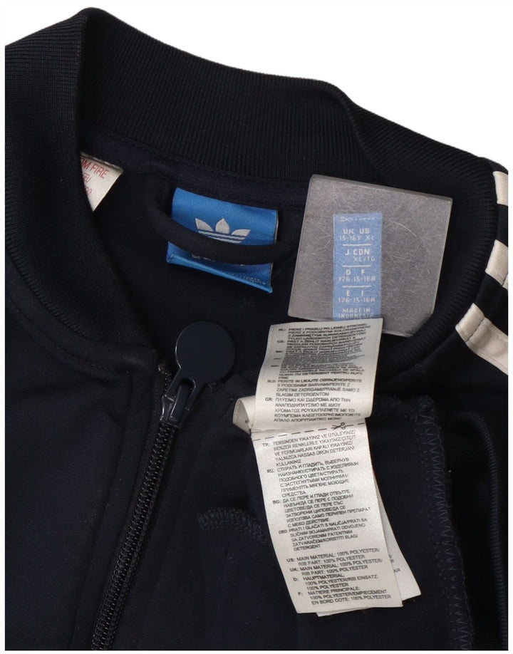 Adidas Boys αθλητική φόρμα Top Jacket 15-16 Years Navy Blue Polyester