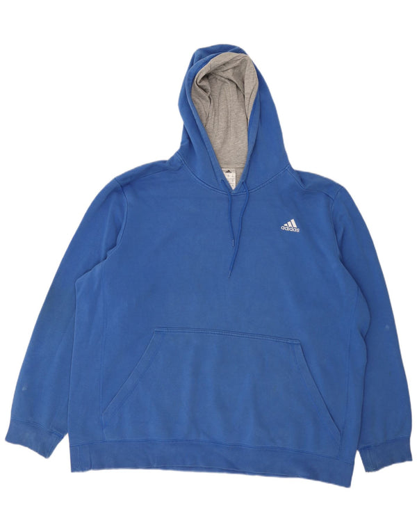 Adidas Ανδρικό Hoodie Jumper 2XL Μπλε βαμβακερό