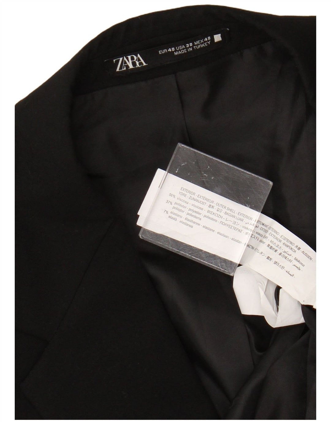 Zara Ανδρικό τζάκετ μπλέιζερ με 2 κουμπιά EU 48 μεσαία μαύρη βισκόζη
