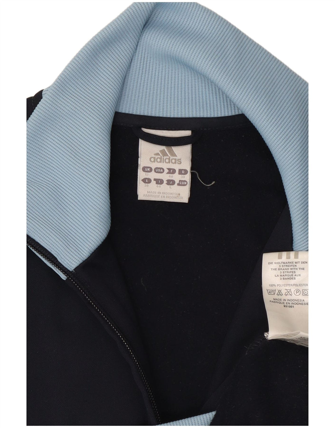 Γυναικεία αθλητική φόρμα Adidas Top Jacket UK 12 Medium Navy Blue Colourblock