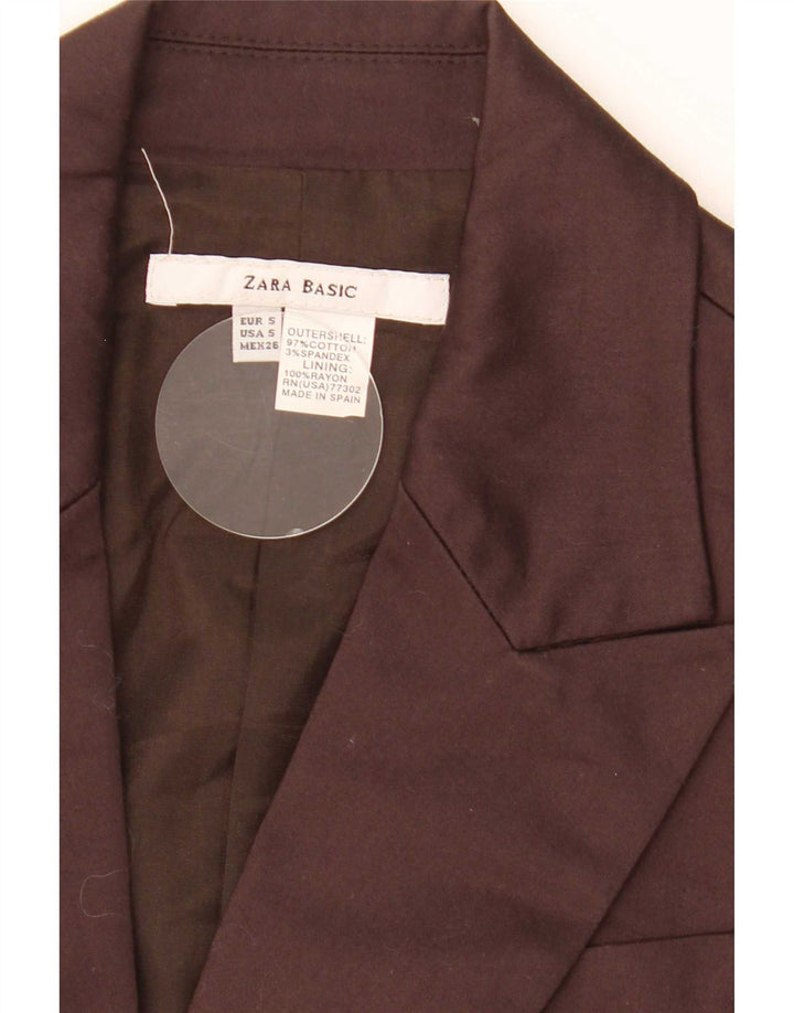 Zara Γυναικείο σακάκι 1 κουμπιού Blazer UK 10 Small Burgundy