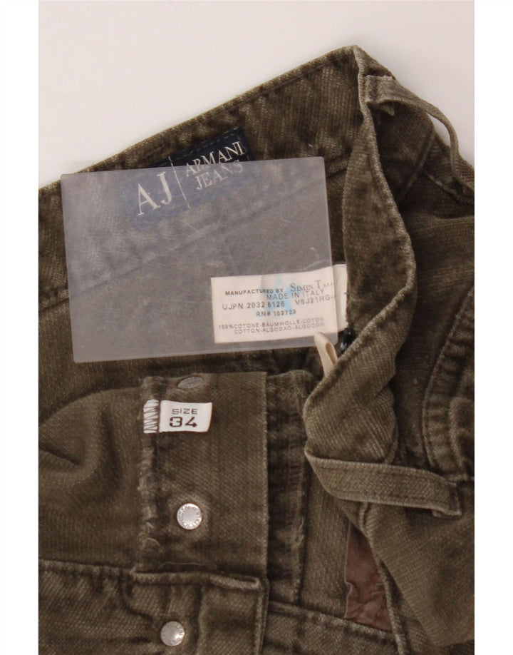 Ανδρικό ίσιο casual παντελόνι ARMANI W34 L29 Χακί Βαμβακερό