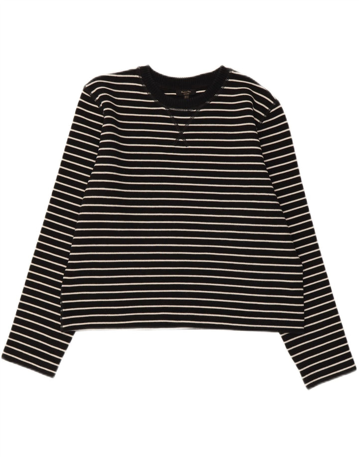 Massimo Dutti γυναικείο μακρυμάνικο 14 μεσαίο βαμβακερό μαύρο ριγέ
