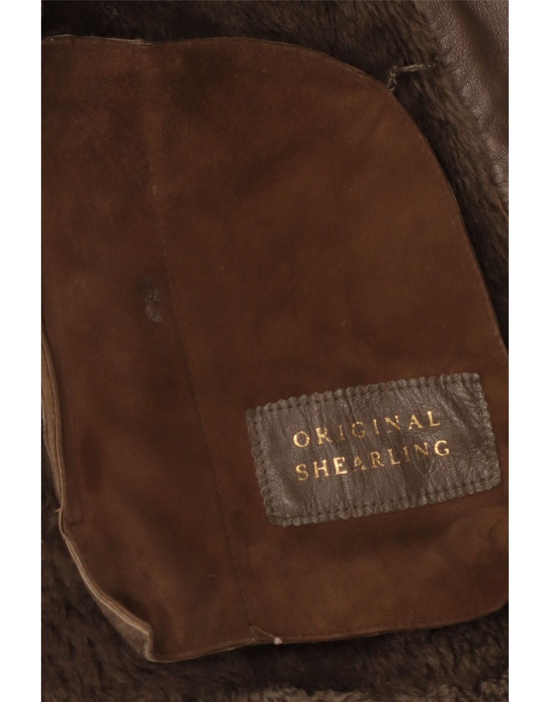 Vintage γυναικείο παλτό Shearling UK 16 Large Brown Δερμάτινο