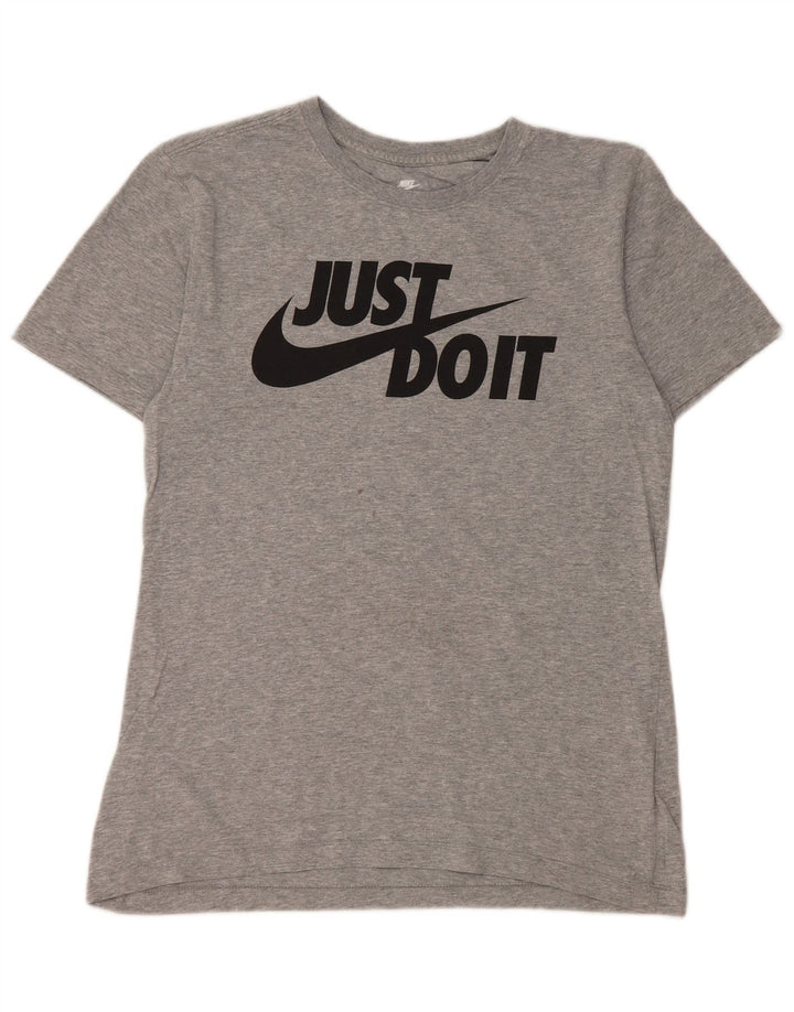 Ανδρικό γραφικό μπλουζάκι Nike από βαμβακερό μικρό γκρι χρώμα