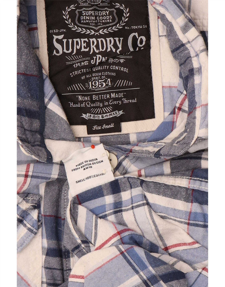 Ανδρικό φανελένιο πουκάμισο Superdry Μικρό Μπλε καρό βαμβακερό