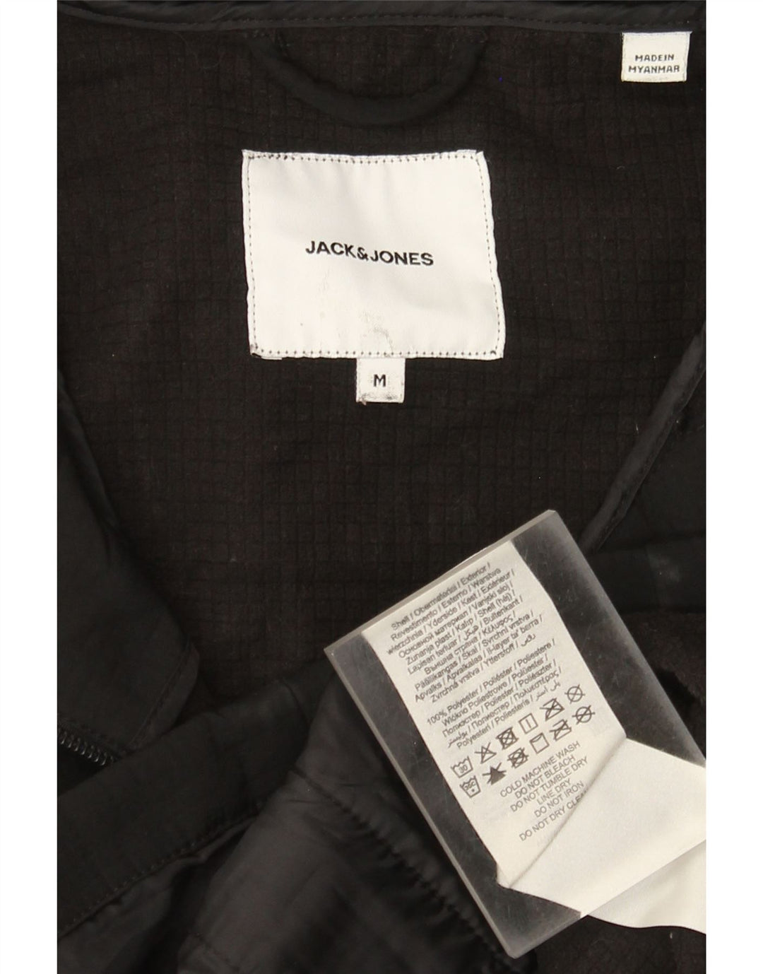 Jack & Jones Ανδρικό Μπουφάν με κουκούλα αντιανεμικό UK 38 Medium Black Polyester