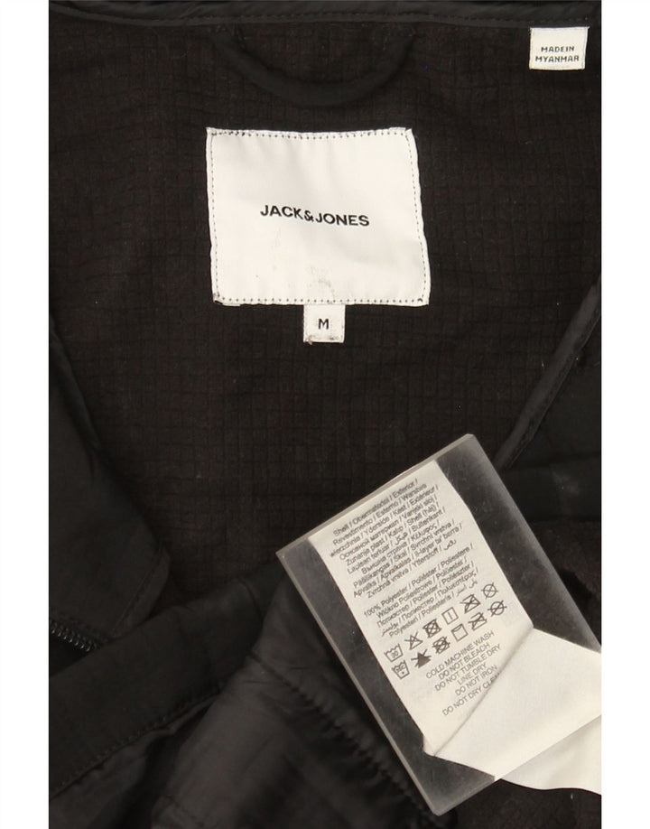 Jack & Jones Ανδρικό Μπουφάν με κουκούλα αντιανεμικό UK 38 Medium Black Polyester